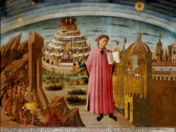 Temperamalerei  von Domenico di Michelino zur Göttlichen Komödie